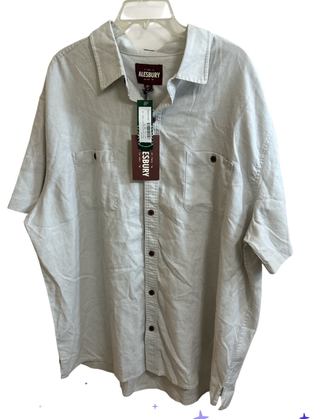 NWT Stitch Fix Alesbury Men’s Utility Button Down Shirt Gray XXL Tall Big & Tall